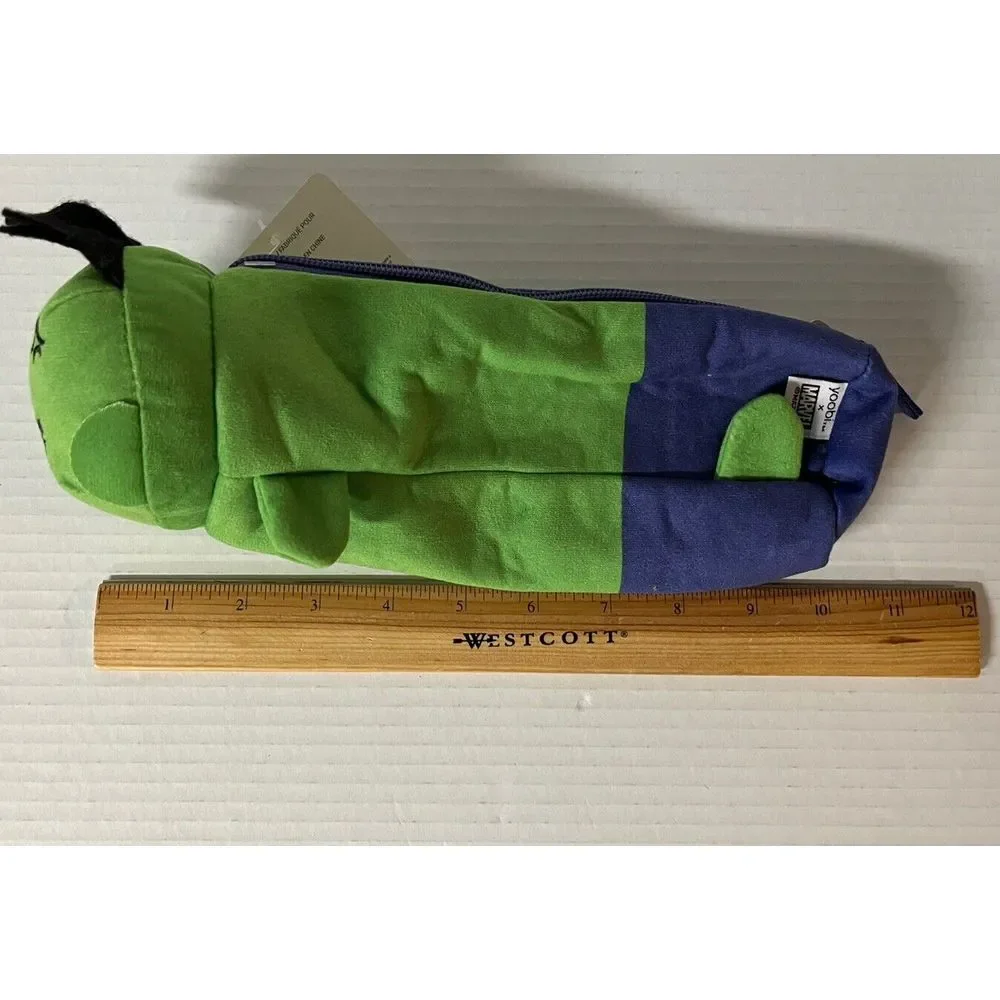 Yoobi Pencil Case Kids OS Green New Marvel Hulk Plush‎ Character Zipper Pouch
